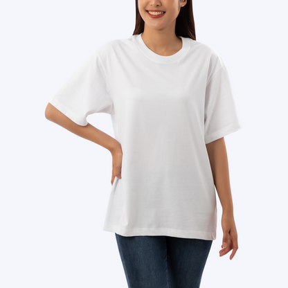 Women Oversized Plain T-Shirt - White Color