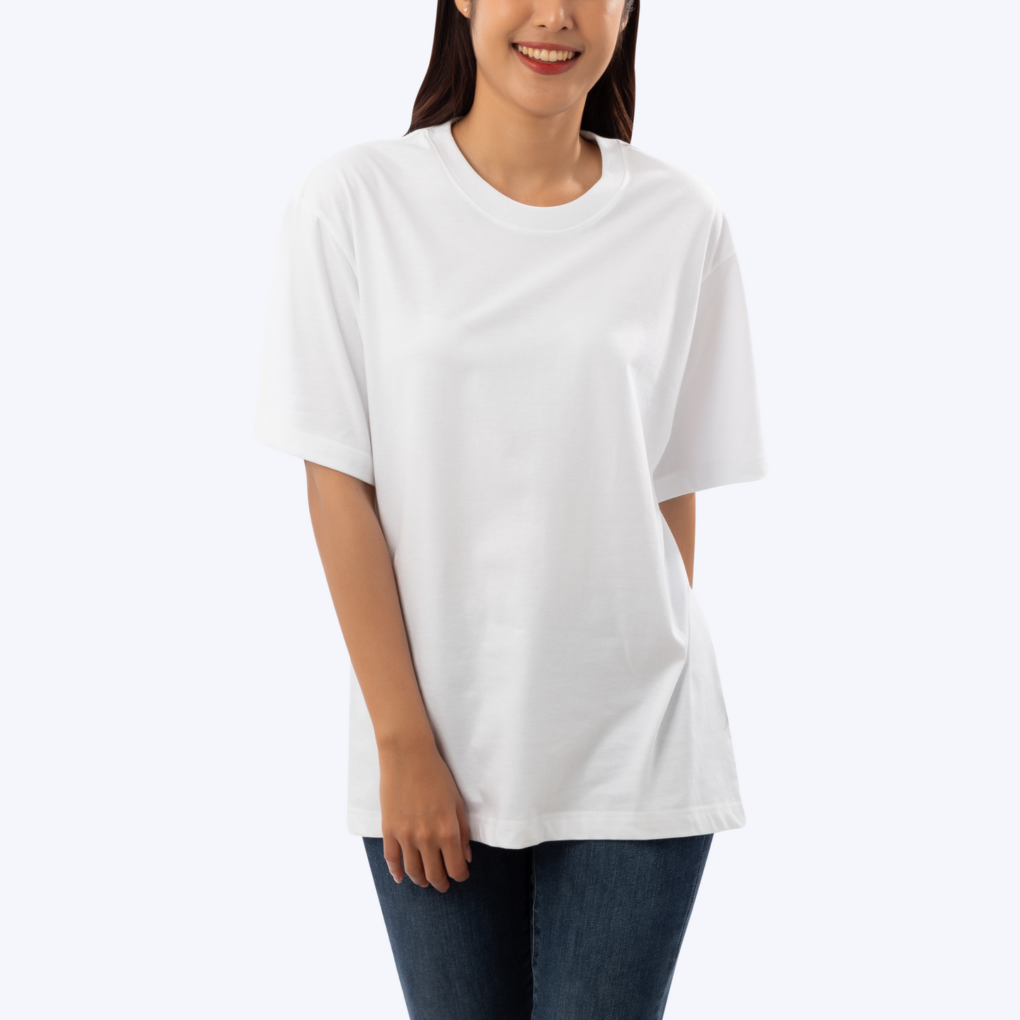 Women Oversized Plain T-Shirt - White Color