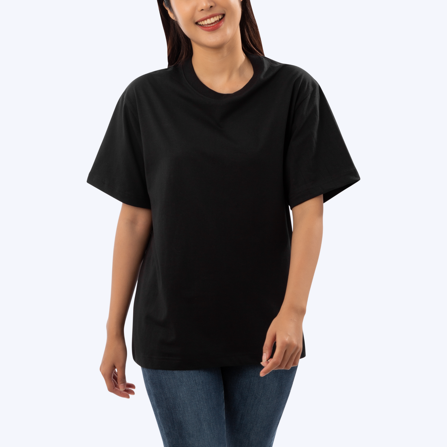 Women Oversized Plain T-Shirt - Black Color