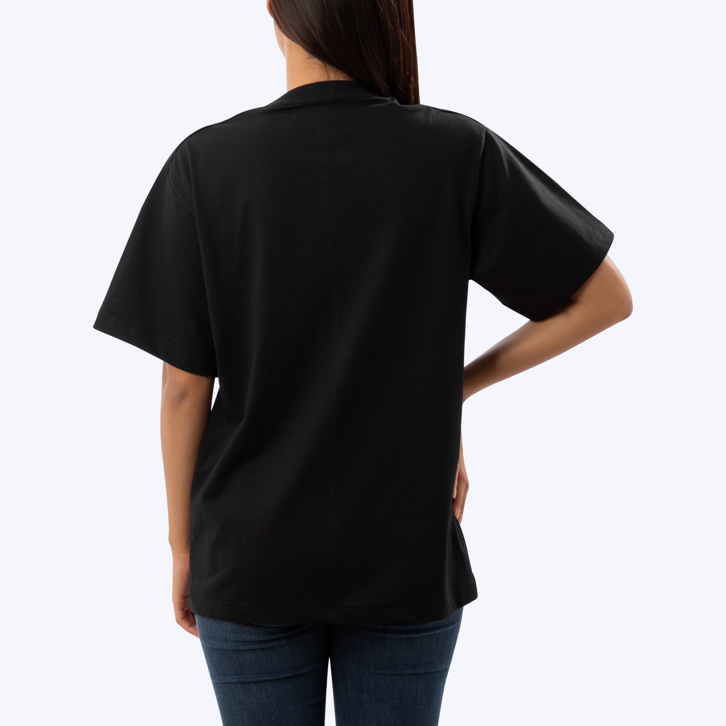 Women Oversized Plain T-Shirt - Black Color