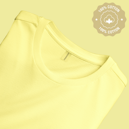 Round neck t shirt - Butter Yellow Color