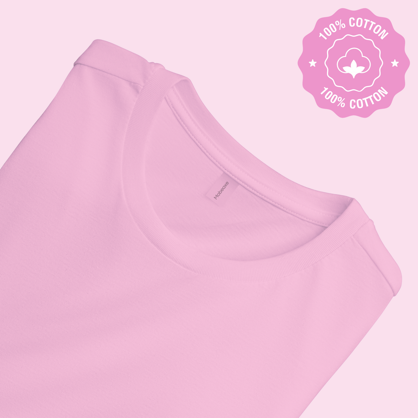 Round neck t shirt - Light Pink