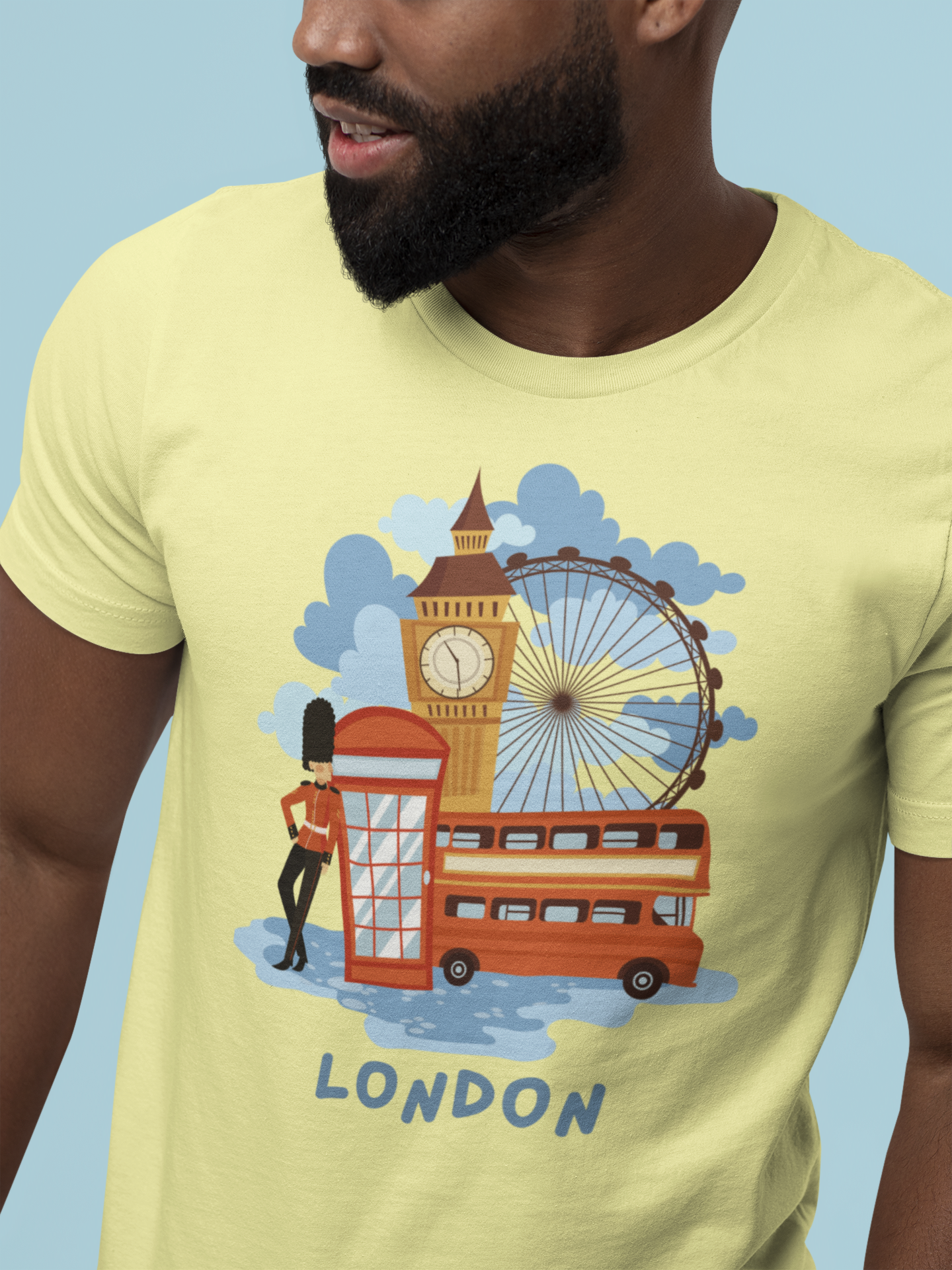 London Printed T-Shirt Butter Yellow Color