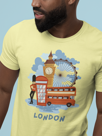 London Printed T-Shirt Butter Yellow Color