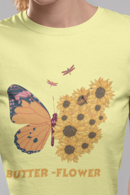 Printed T-Shirt Butter Flower