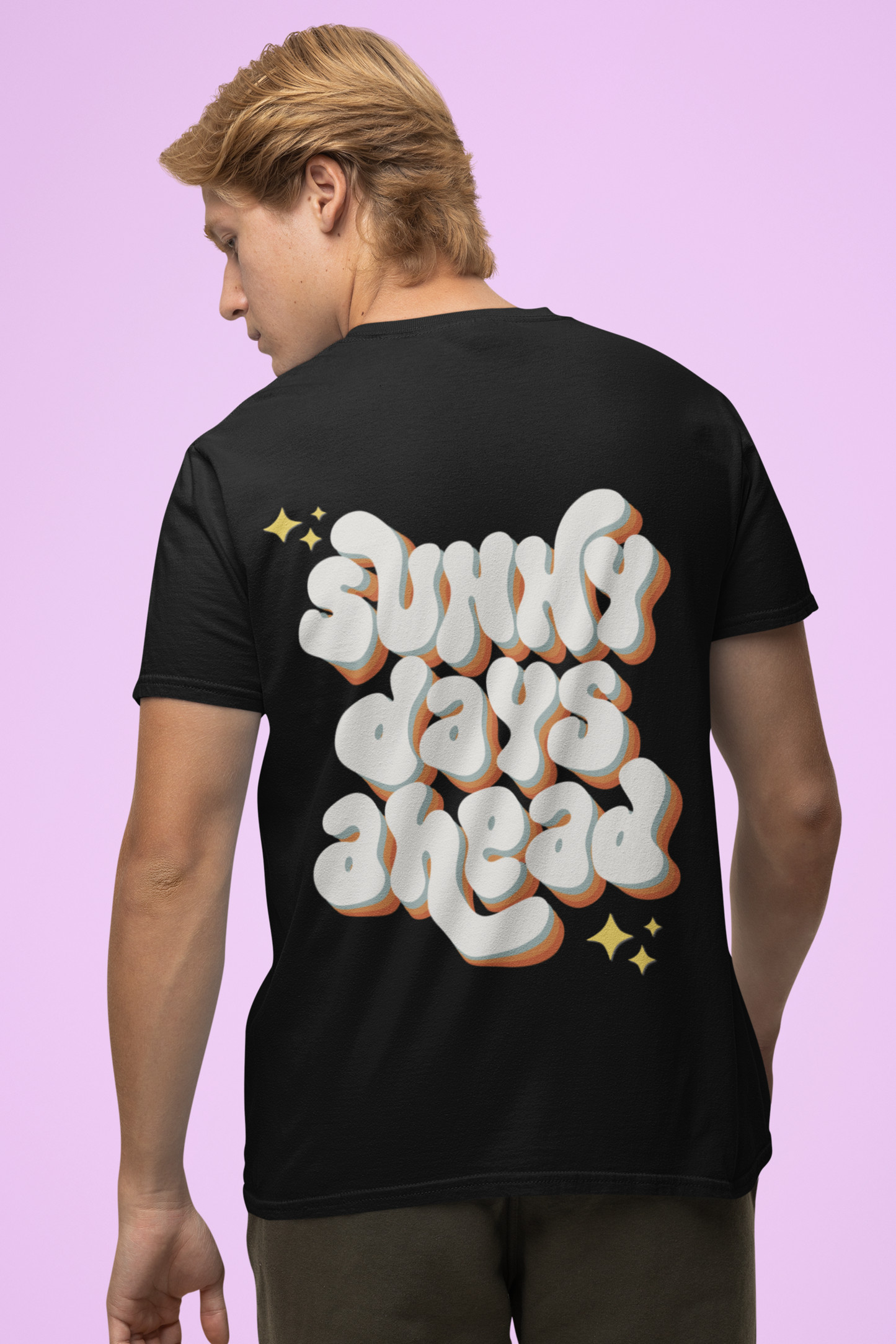 Black Color Sunny Days Ahead Printed Tee