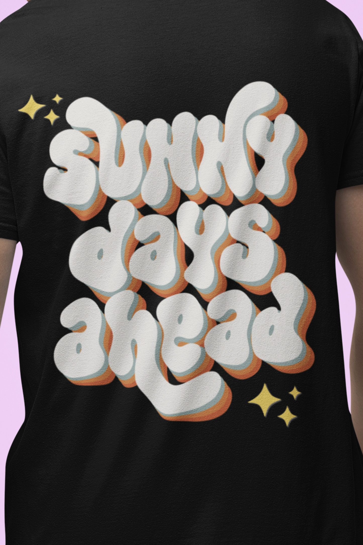 Black Color Sunny Days Ahead Printed Tee