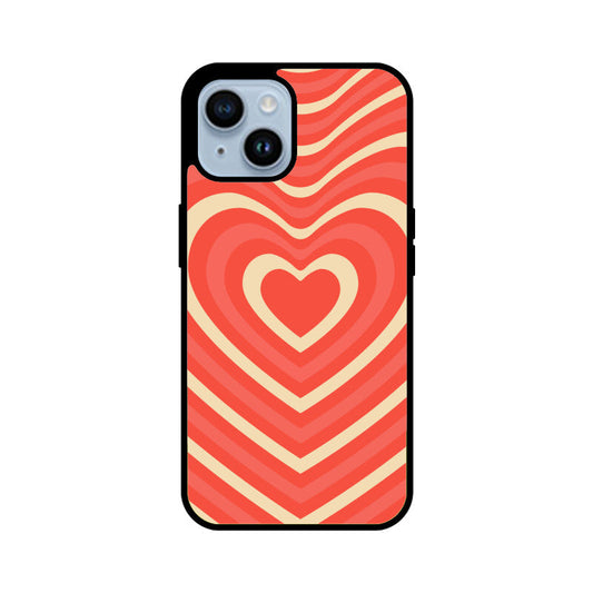 Apple iPhone 15 - Modern-Groovy Heart Orange