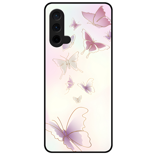 One Plus Nord CE 5G - Pink Baground Water Colour Butterfly